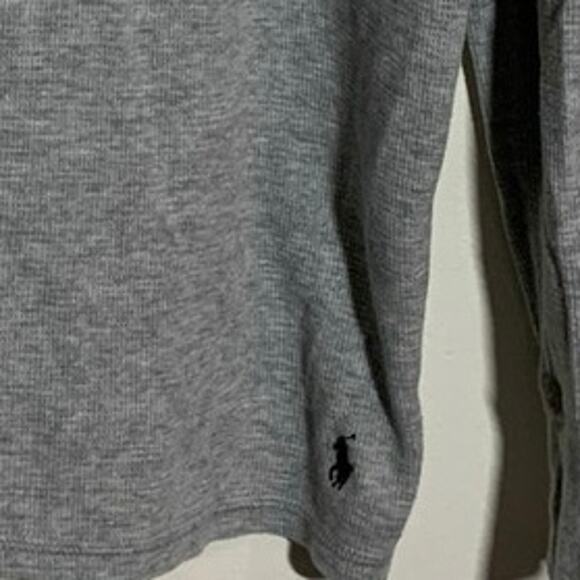 Polo Ralph Lauren Shirt Men’s 1x Gray Waffle Knit Sleepwear Pony Long Sleeve - Picture 10 of 10